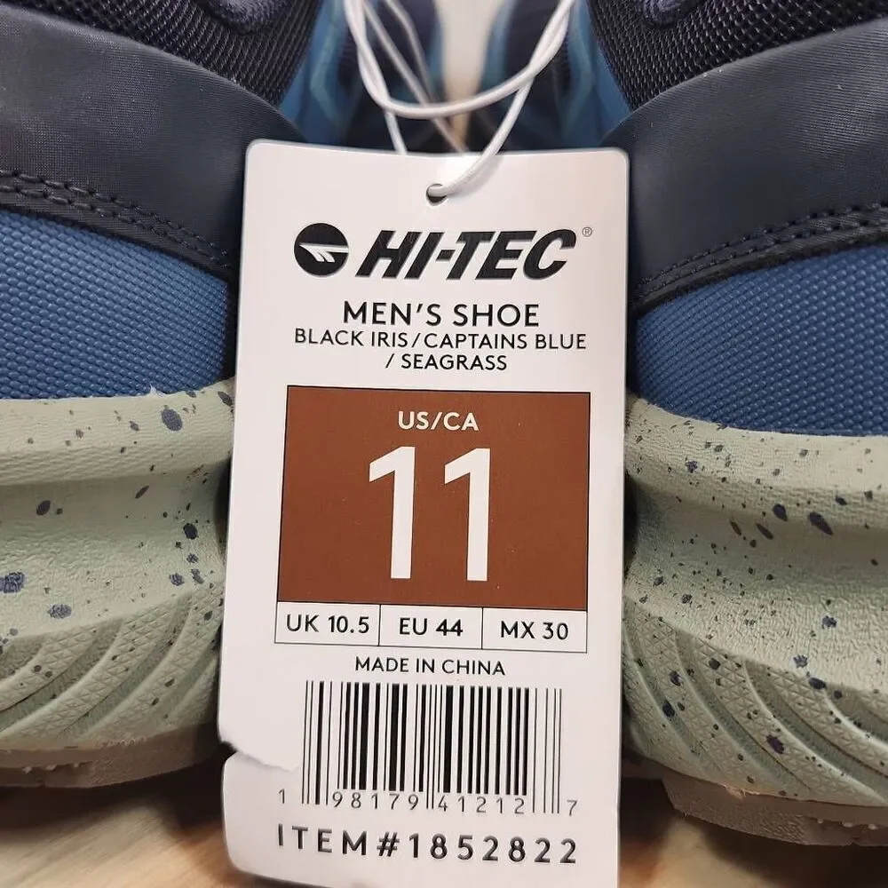 Hi-Tec Catalina Trail Men's Waterproof Running Shoes Size 11 Blue Gray